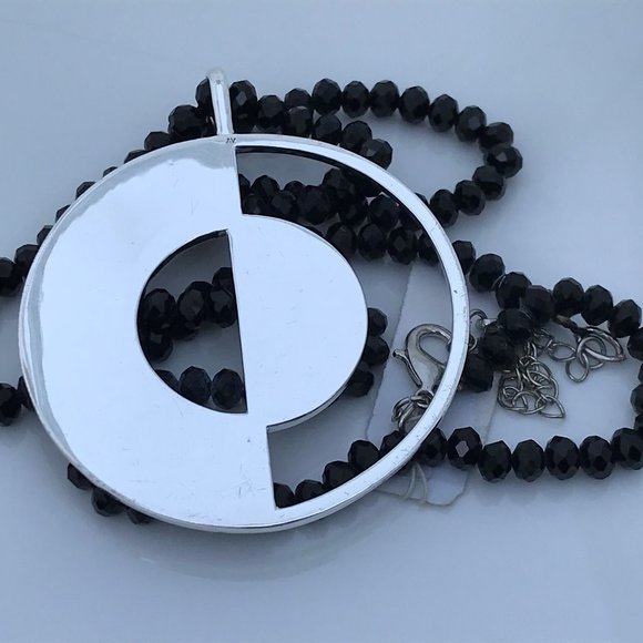 Argento Vivo Necklaces Silver Tone Black Beaded St - Picture 9 of 9